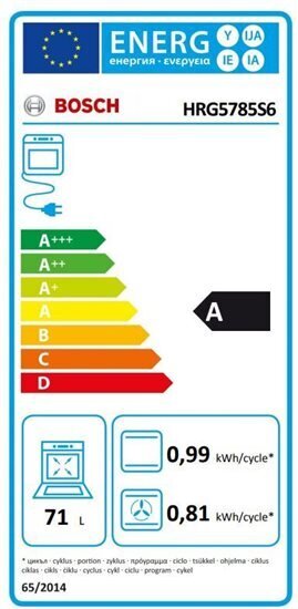 Daudzfunkciju krāsns BOSCH HRG5785S6 WiFi 71 L 3600 W цена и информация | Cepeškrāsnis | 220.lv