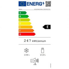 Kombinēts ledusskapis BEKO B1RCNE364XB Nerūsējošais tērauds (186 x 60 cm) cena un informācija | Ledusskapji | 220.lv