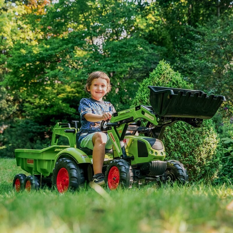 Pedāļu traktors ar piekabi FALK CLAAS AVEC, zaļš cena un informācija | Rotaļlietas zēniem | 220.lv