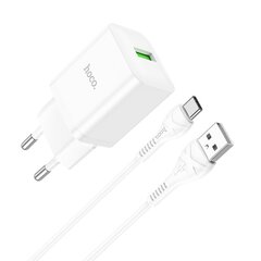 Lādētājs Hoco N26 USB-A Quick Charge 3.0 18W + Type-C, balts cena un informācija | Lādētāji un adapteri | 220.lv