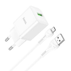 Сетевая зарядка Hoco N26 USB-A Quick Charge 3.0 18W + Type-C белая цена и информация | Зарядные устройства для телефонов | 220.lv