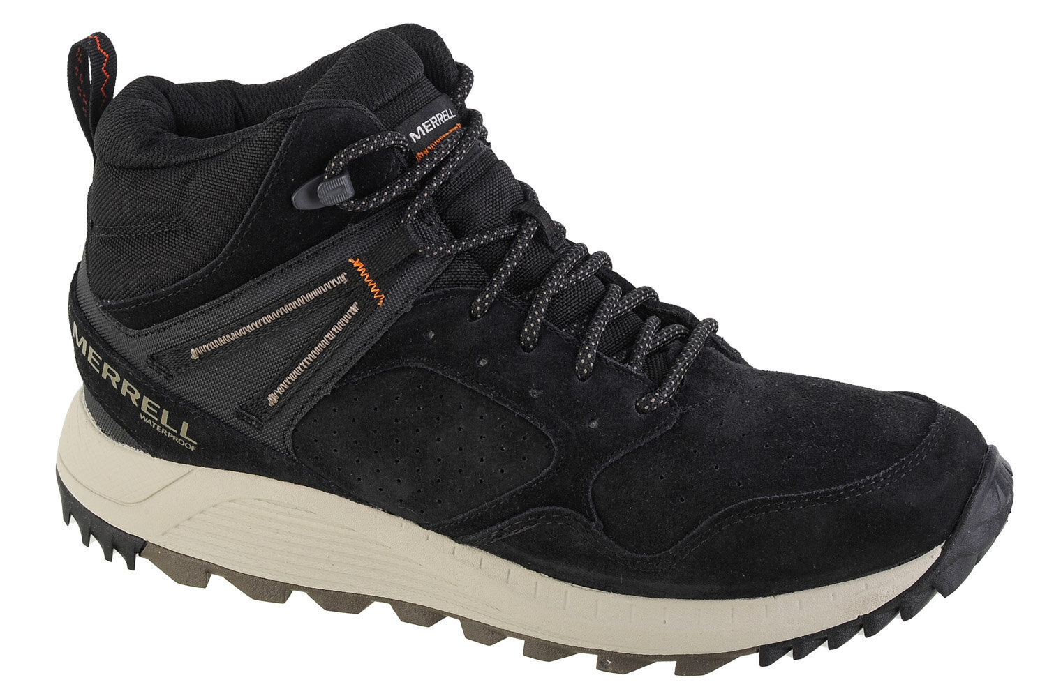 Merrell Wildwood Sneaker Mid WP, Vīriešu ziemas zābaki, Melna cena un informācija | Sporta apavi vīriešiem | 220.lv