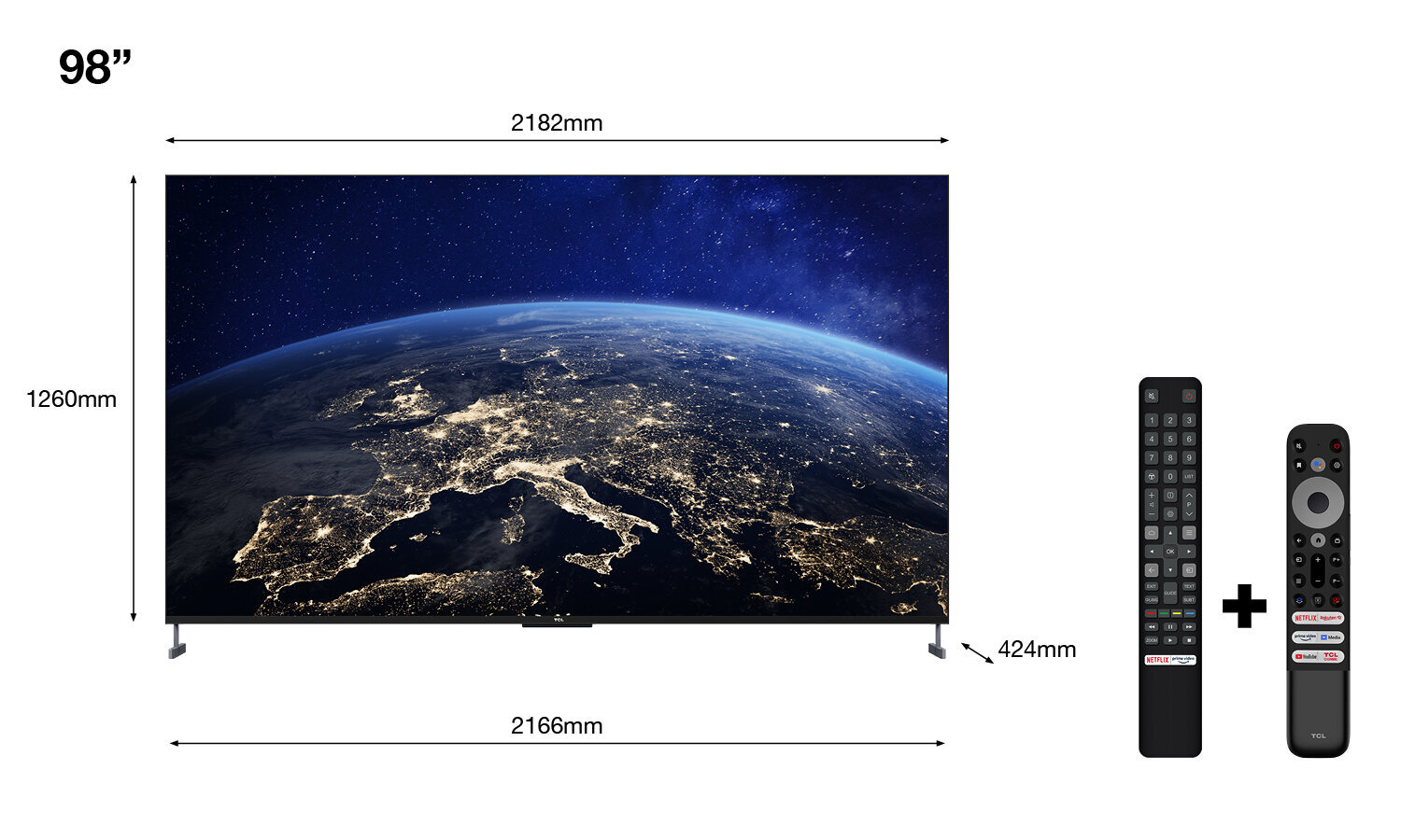 Viedais TV TCL 98C735 98&quot; 4K ULTRA HD QLED WIFI cena un informācija | Televizori | 220.lv