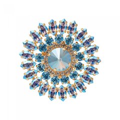 Брошь "Лотос (Light Sapphire Shimmer / Aquamarine)" с кристаллами Swarovski™ DS00BR177 цена и информация | DiamondSky Одежда, обувь и аксессуары | 220.lv