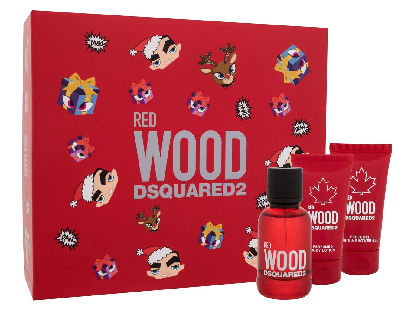 Komplekts sievietēm Dsquared2 Red Wood: tualetes ūdens EDT, 50 ml + ķermeņa losjons, 50 ml + dušas želeja, 50 ml цена и информация | Sieviešu smaržas | 220.lv