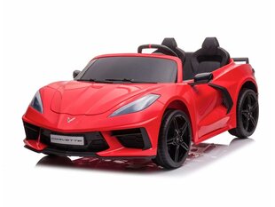 Bērnu elektromobīlis 2 sēdvietas Corvette 12v ar mūzikas moduli, sarkana cena un informācija | Bērnu elektroauto | 220.lv