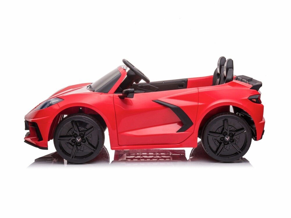 Bērnu elektromobīlis 2 sēdvietas Corvette 12v ar mūzikas moduli, sarkana цена и информация | Bērnu elektroauto | 220.lv