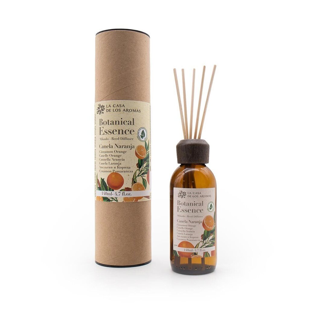 Mājas aromāts ar nūjiņām La Casa de los aromas Botanical Essence Apelsīns un kanēlis, 140 ml cena un informācija | Mājas aromāti | 220.lv