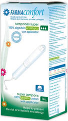 Farmaconfort Cotton Tampons With Applicator Size Super 14 Units cena un informācija | Tamponi, higiēniskās paketes, ieliktnīši | 220.lv
