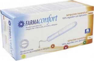 Farmaconfort Cotton Tampons With Applicator Size Superplus 14 Units cena un informācija | Tamponi, higiēniskās paketes, ieliktnīši | 220.lv