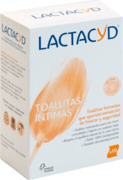 Intīmās higiēnas mitrās salvetes Lactacyd 10 gab. cena un informācija | Intīmās higiēnas līdzekļi | 220.lv