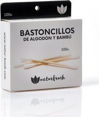 Naturbrush Bastoncillos De Algodón Y Bambú цена и информация | Ватные изделия и влажные салфетки | 220.lv