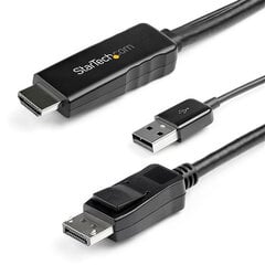 Адаптер Display Port—HDMI/VGA Startech HD2DPMM2M            (2 m) Чёрный цена и информация | Кабели и провода | 220.lv