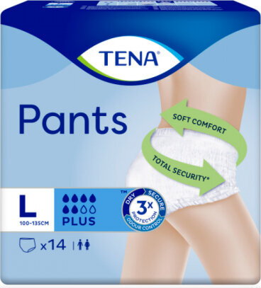 Tena Pants Plus Large Size 14U cena un informācija | Autiņbiksītes, higiēniskās paketes, vienreizlietojamie paladziņi pieaugušajiem | 220.lv