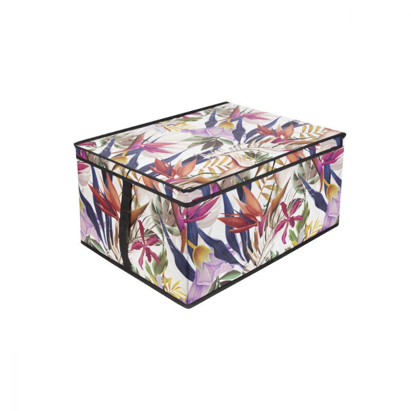 Kaste salokāma L izmēra 50x40x25cm Floral Beauty cena un informācija | Veļas grozi un mantu uzglabāšanas kastes | 220.lv