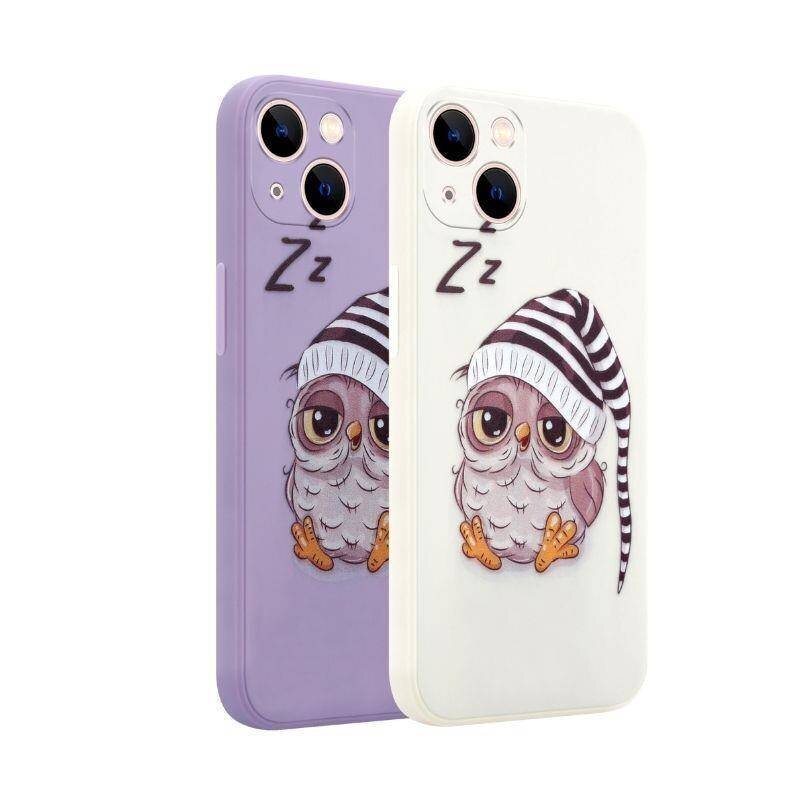 Samsung Galaxy S21 FE - Owl Sleepy, violets cena un informācija | Telefonu vāciņi, maciņi | 220.lv