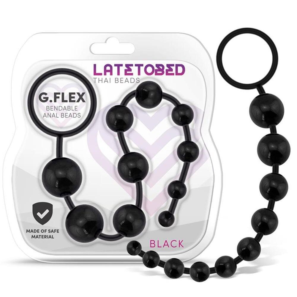 G.Flex Bendable Thai Anal Beads Black цена | virs18.220.lv