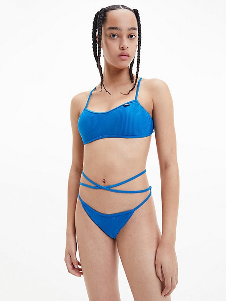 Sieviešu bikini apakšbikses CALVIN KLEIN String Side Tie Cheeky, Zilas 545663124 цена и информация | Peldkostīmi | 220.lv