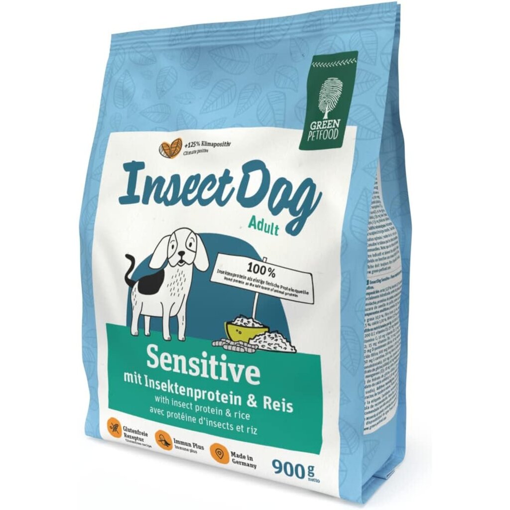 Green Petfood InsectDog Sensitive pieaugušiem suņiem ar rīsiem, 900 g cena un informācija | Sausā barība suņiem | 220.lv