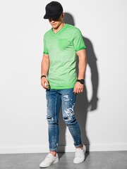 Однотонная Футболка S1388 - зеленая цена и информация | Мужские футболки | 220.lv