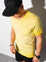 Vienkāršs t-krekls S1388 - dzeltens cena un informācija | Vīriešu T-krekli | 220.lv
