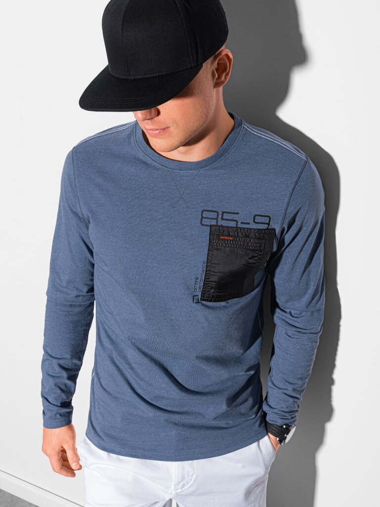 Krekls ar garām piedurknēm L130 - V4 tumši zils cena un informācija | Vīriešu T-krekli | 220.lv