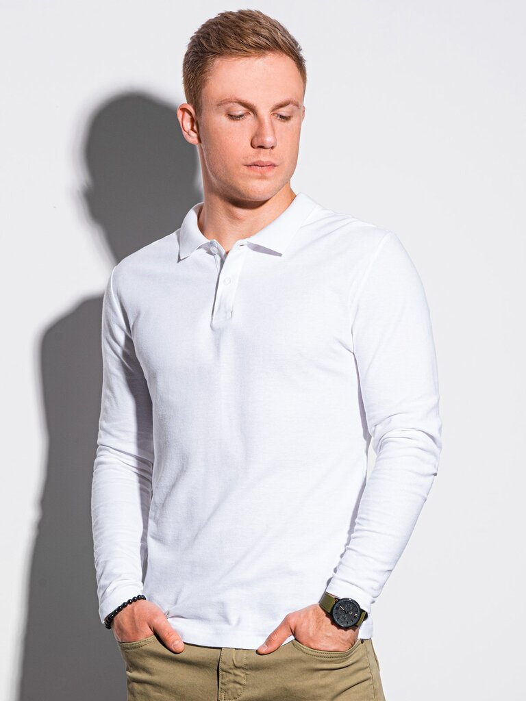 Krekls ar garām piedurknēm L132 - balts cena un informācija | Vīriešu T-krekli | 220.lv