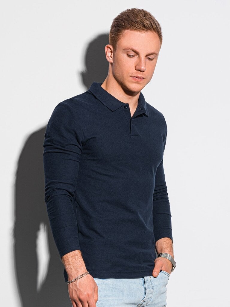Krekls ar garām piedurknēm L132 - tumši zils cena un informācija | Vīriešu T-krekli | 220.lv