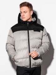 стеганая куртка зимняя с458 - серая цена и информация | Мужские куртки | 220.lv