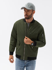 куртка-бомбер демисезонная c516 - оливковая цена и информация | Мужские куртки | 220.lv