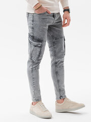 джинсы p1079 - серый цена и информация | Мужские брюки | 220.lv