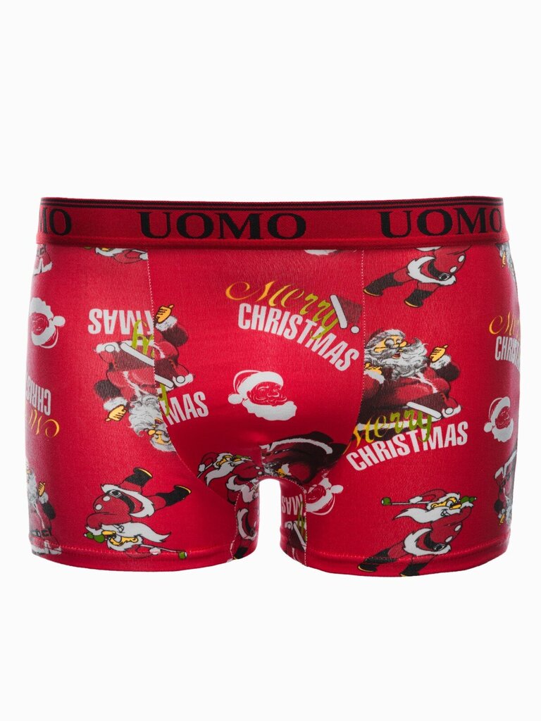 Men Boxers New Year Style Good Fortune Mid Waist Red Festive