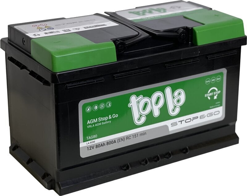 Akumulators Topla AGM top&Go TAG80 L4 AGM 80Ah 800A cena un informācija | Akumulatori | 220.lv