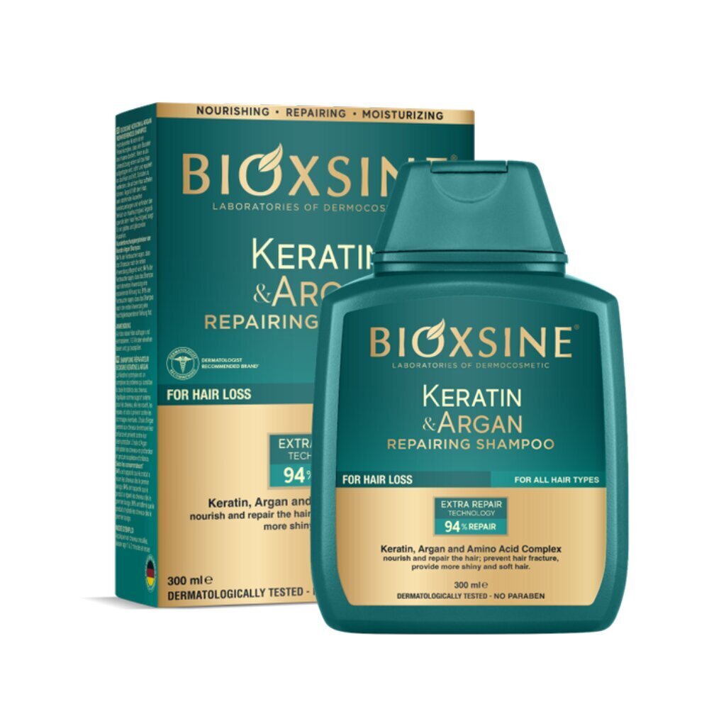 Atjaunojošs matu šampūns Bioxsine Keratin & Argan 300 ml цена и информация | Šampūni | 220.lv