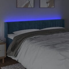 Galvgalis ar LED, tumši zils, 183x16x78/88cm, samta цена и информация | Кровати | 220.lv