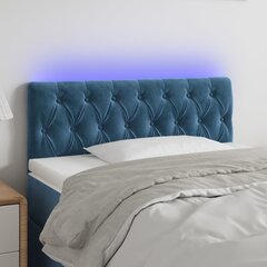 Galvgalis ar LED, tumši zils, 90x7x78/88cm, samta cena un informācija | Gultas | 220.lv
