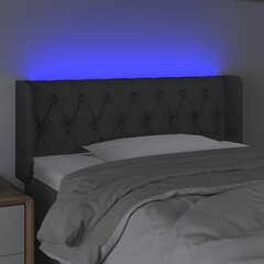 Galvgalis ar LED, tumši pelēks, 93x16x78/88cm, auduma cena un informācija | Gultas | 220.lv