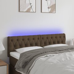 Galvgalis ar LED, tumši brūns, 144x7x78/88cm cena un informācija | Gultas | 220.lv