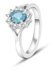 Очаровательное кольцо с голубым топазом Beneto Exclusive TOPAGG4 цена и информация | Кольца | 220.lv