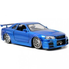 Автомобиль Fast and Furious Nissan Skyline GT-R 1:24 цена и информация | Игрушки для мальчиков | 220.lv