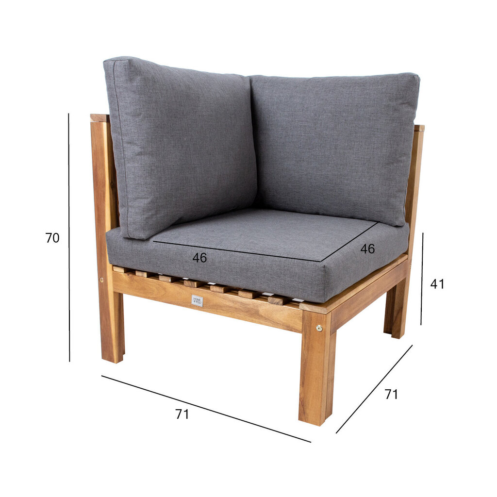 Moduļu dīvāns FINLAY stūra 71x71xH70cm, akācija cena un informācija | Dārza krēsli | 220.lv