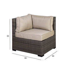 Угловая часть модульного дивана SEVILLA NEW, темно-коричневая цена и информация | Садовые стулья, кресла, пуфы | 220.lv