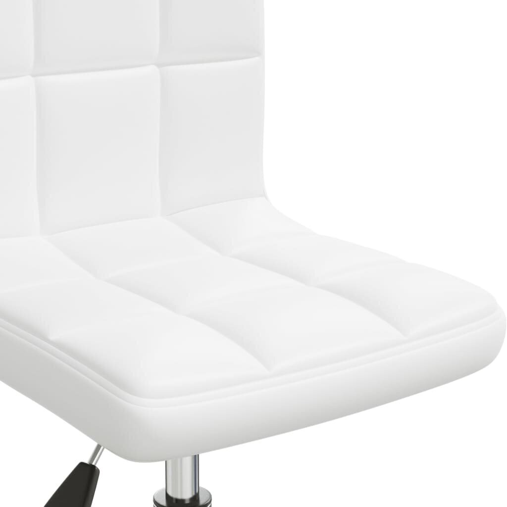 vidaXL grozāms virtuves krēsls, balta mākslīgā āda cena un informācija | Virtuves un ēdamistabas krēsli | 220.lv