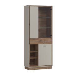 Showcase RIVERO 83x40xH201cm, oak/grey цена и информация | Витрины, серванты | 220.lv