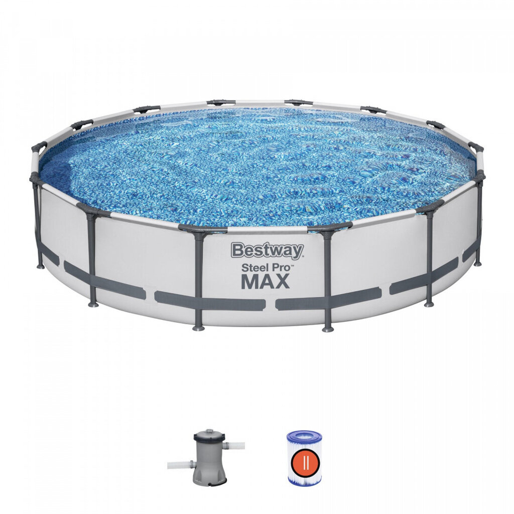 Karkasa baseins ar filtru Bestway Steel Pro Max, 427x84 cm cena un informācija | Baseini | 220.lv