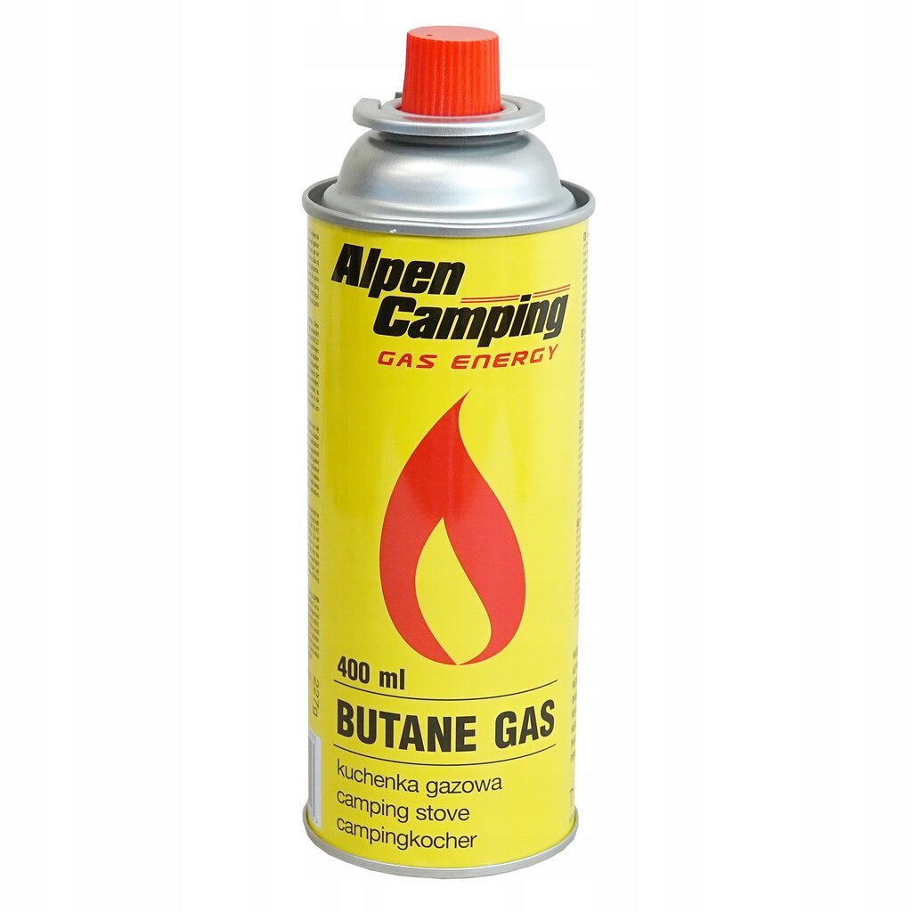 Butāna gāze Alpen Camping 227g/400ml, 8gab cena un informācija | Tūrisma gāzes plītis, gāzes baloni | 220.lv