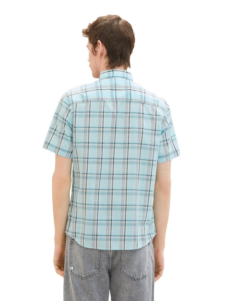 Tom Tailor vīriešu t-krekls, gaiši zils, rūtains cena un informācija | Vīriešu krekli | 220.lv