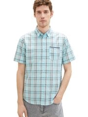 Мужская голубая футболка в клетку Tom Tailor цена и информация | Мужские рубашки | 220.lv