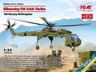 ICM - Sikorsky CH-54A Tarhe US Heavy Helicopter, 1/35, 53054 цена и информация | Склеиваемые модели | 220.lv