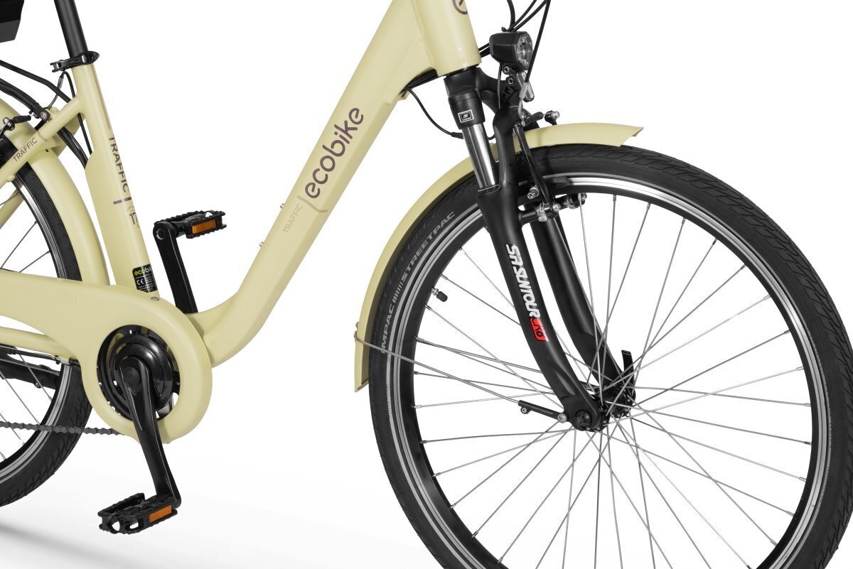 Elektriskais velosipēds Ecobike Traffic 14,5 Ah Greenway, dzeltens cena un informācija | Elektrovelosipēdi | 220.lv